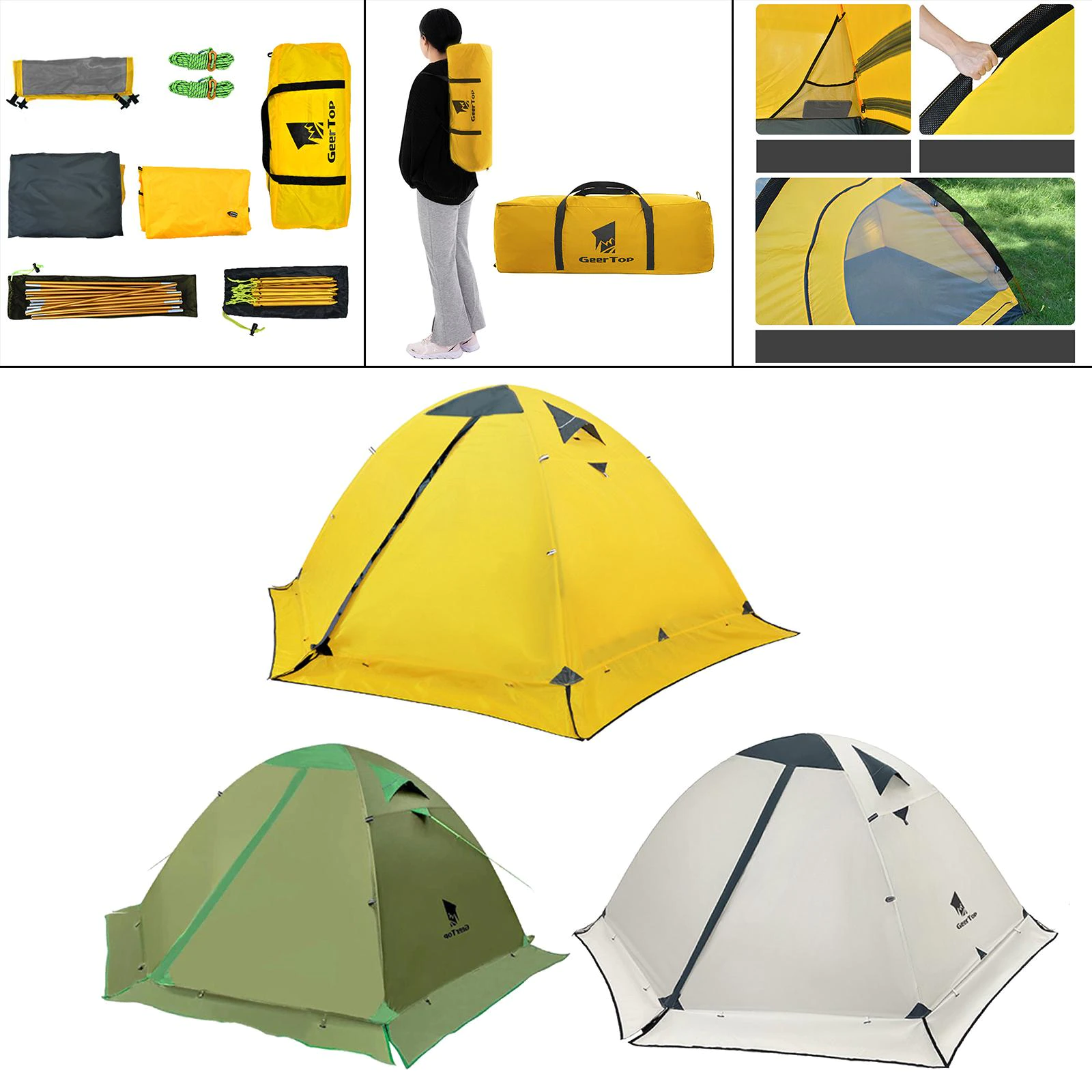 Cheap Goat Tents Portable Camping Tent 4 Season UV Protection 2 6 Person Tent Shelter Waterproof for Outdoor Picnic Travel Backpacking Climbing   